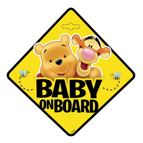 BABY CHILD ON BOARD SIGN WINNIE THE POOH CAR WINDOW SIGN BABY BOY BABY GIRL 